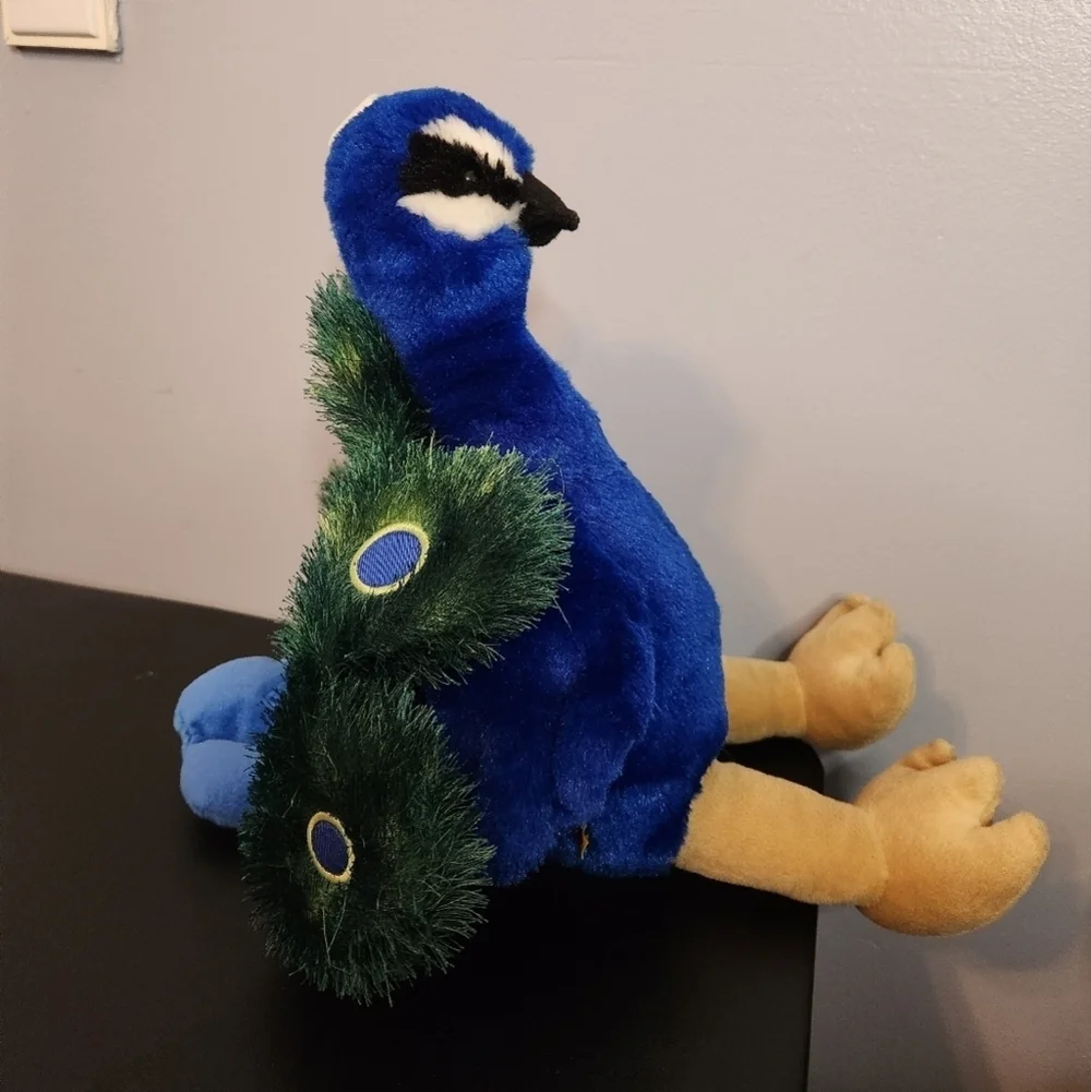 18in Build A Bear Saint Louis Zoo Exclusive Blue Peacock Bird Plush Stuffed
